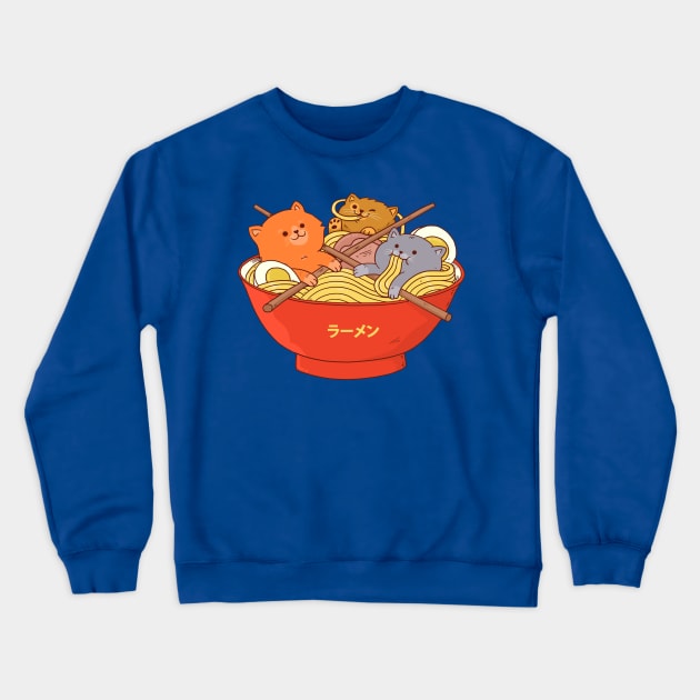 Ramen and cats Crewneck Sweatshirt by ppmid